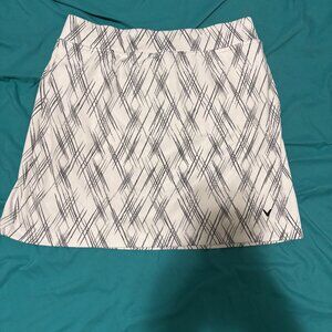 Callaway Women’s Golf/Tennis Skirt – White with Black Line Print (Size Medium)